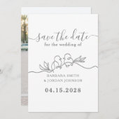 Save The Date Mariage de script moderne simple (Devant / Derrière)