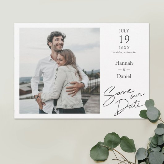 Save The Date Mariage de script moderne simple et élégant