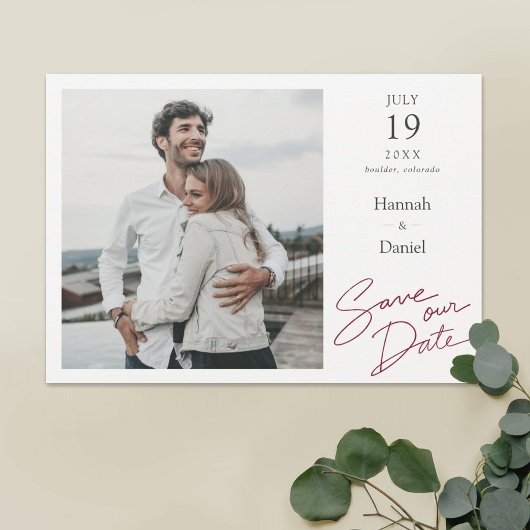 Save The Date Mariage de script moderne simple et élégant