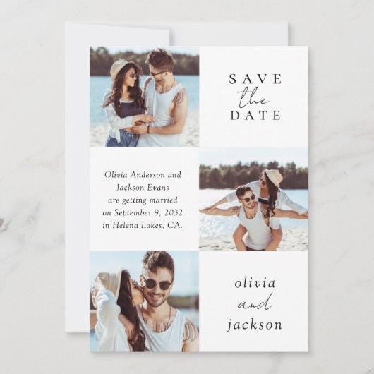 Save The Date Mariage de script multiphoto (Devant)
