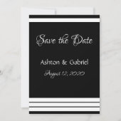 Save The Date Mariage de script noir et blanc (Devant)