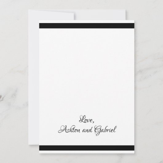 Save The Date Mariage de script noir et blanc (Dos)