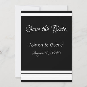 Save The Date Mariage de script noir et blanc