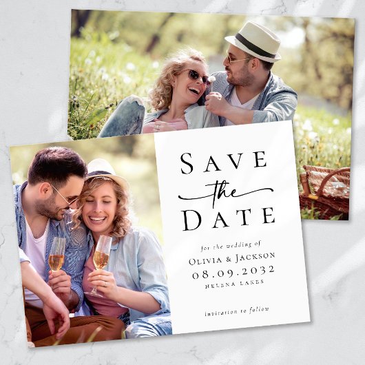 Save The Date Mariage de script photo moderne