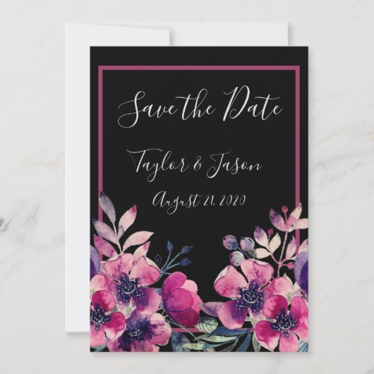 Save The Date Mariage de script romantique rose chaud (Devant)