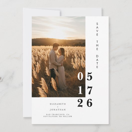 Save The Date Mariage de script rustique numérique chic (Devant)