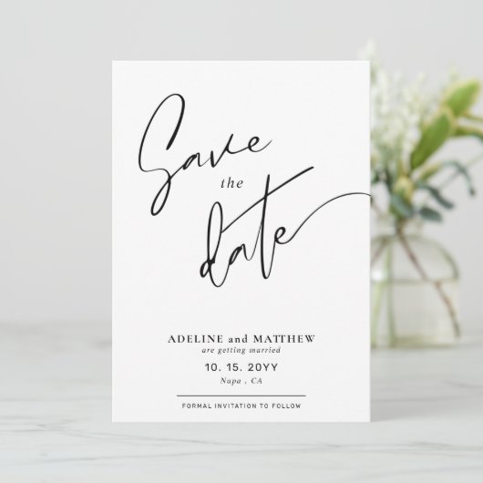 Save The Date Mariage de script simple et élégant (Debout devant)