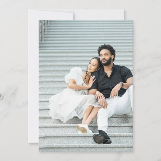 Save The Date Mariage de sous-couche photo NOIR simple et modern (Devant)