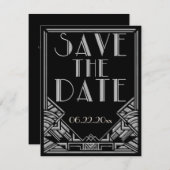 Save The Date Mariage de style Art déco, Enregistrez la date (Devant / Derrière)