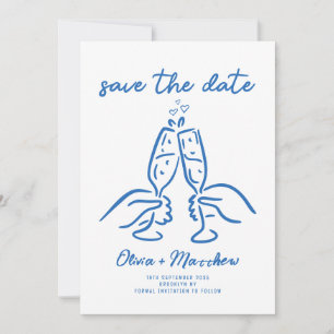 Save The Date Mariage de style français avec des gribouillages d