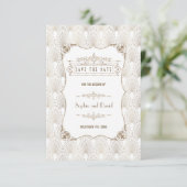Save The Date Mariage de style Gatsby le Grand Fleur-de-lis doré (Debout devant)