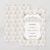 Save The Date Mariage de style Gatsby le Magnifique années 20 à  (Devant / Derrière)