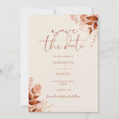 Save The Date Mariage de style rustique floral automne (Devant)