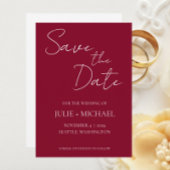 Save The Date Mariage de style simple canneberge