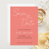 Save The Date Mariage de style simple corail