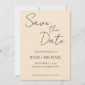 Save The Date Mariage de style simple couleur champagne (Devant)
