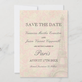 Save The Date Mariage de Style Vintage à Paris Enregistrez la Da