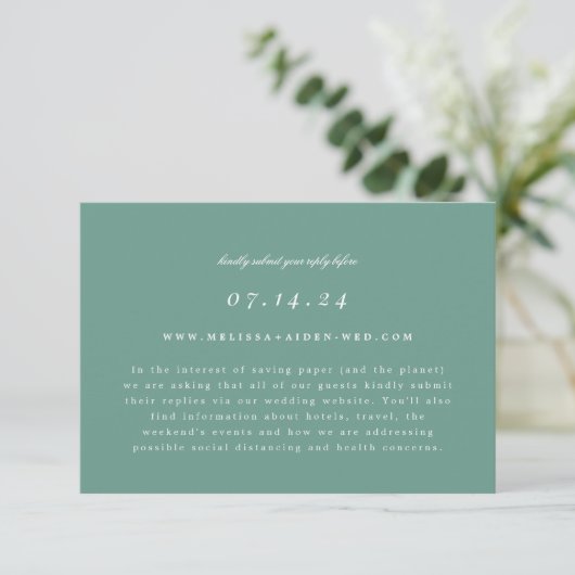 Save The Date Mariage de succursale simple RSVP en ligne et cart (Debout devant)
