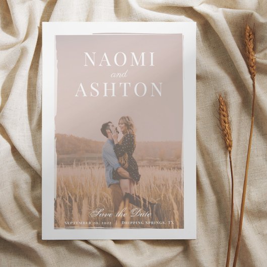 Save The Date Mariage de superposition brossé