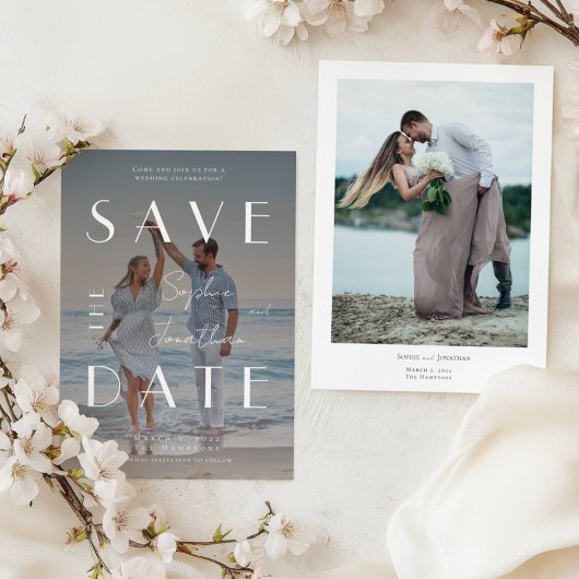 Save The Date Mariage de superposition de texte blanc de photo m