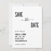 Save The Date Mariage de texte personnalisé noir moderne et élég (Devant)