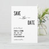 Save The Date Mariage de texte personnalisé noir moderne et élég (Debout devant)