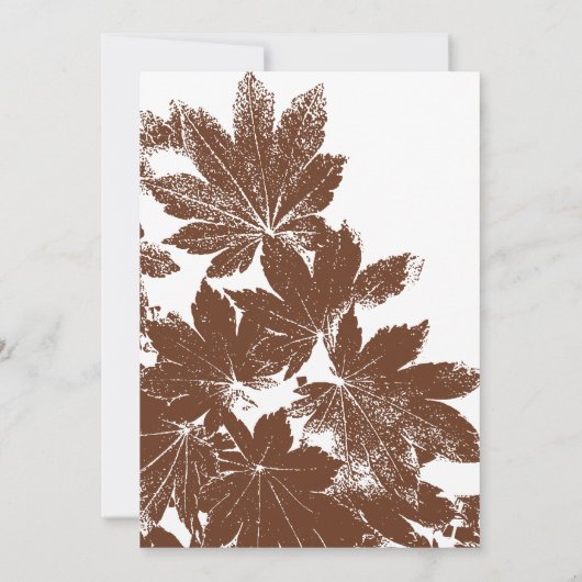 Save The Date Mariage de timbre de feuille d'automne Brown Enreg (Dos)