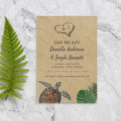 Save The Date Mariage de tortue marine de plage tropicale Enregi