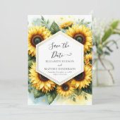 Save The Date Mariage de tournesol à fleurs chics (Debout devant)