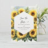 Save The Date Mariage de tournesol à fleurs élégant (Debout devant)