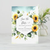 Save The Date Mariage de tournesol à fleurs modernes (Debout devant)