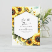 Save The Date Mariage de tournesol aquarelle unique (Debout devant)