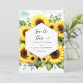 Save The Date Mariage de tournesol chic unique (Debout devant)