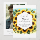 Save The Date Mariage de tournesol chic Whimsical (Devant / Derrière)