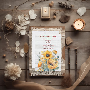 Save The Date Mariage de tournesol d'aquarelle d'automne