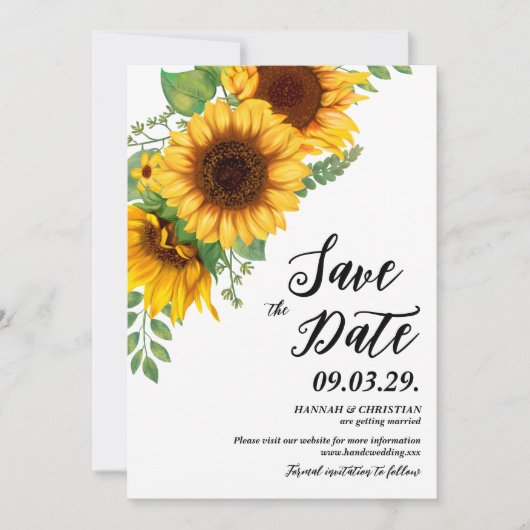 Save The Date Mariage de tournesol d'automne Enregistrer la date (Devant)