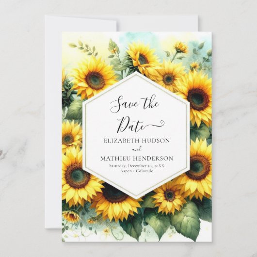 Save The Date Mariage de tournesol écossais (Devant)