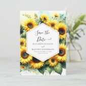 Save The Date Mariage de tournesol écossais (Debout devant)