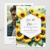 Save The Date Mariage de tournesol écossais (Devant / Derrière)