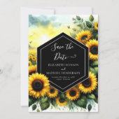 Save The Date Mariage de tournesol élégant Boho (Devant)