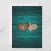 Save The Date Mariage de tournesol en bois turquoise (Dos)