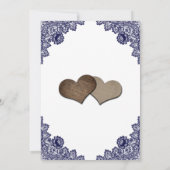 Save The Date Mariage de tournesol en dentelle bleu marine (Dos)