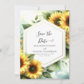 Save The Date Mariage de tournesol moderne élégant (Devant)