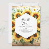 Save The Date Mariage de tournesol moderne simple (Devant)