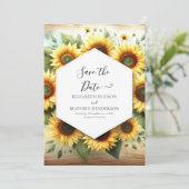 Save The Date Mariage de tournesol moderne simple (Debout devant)