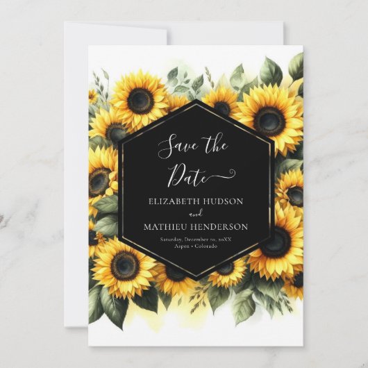 Save The Date Mariage de tournesol numérique imprimable (Devant)
