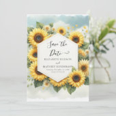 Save The Date Mariage de tournesol numérique Whimsical (Debout devant)