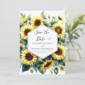 Save The Date Mariage de tournesol numérique Whimsical (Debout devant)