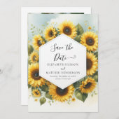 Save The Date Mariage de tournesol photo classique (Devant / Derrière)