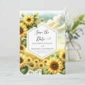 Save The Date Mariage de tournesol romantique chic (Debout devant)